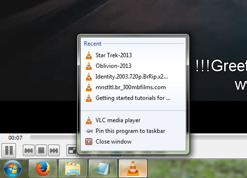 Vlc player history